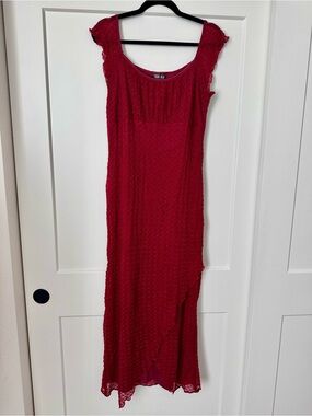 Soda Blu Burgundy Lace Maxi Dress